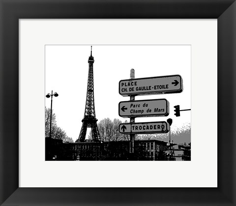 Framed Photograph of street signs in Paris Print