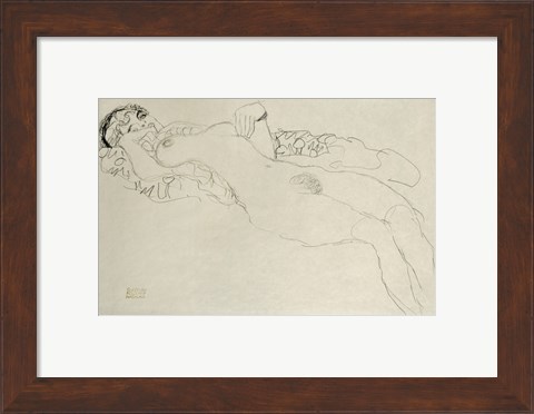 Framed Liegender Maedchenakt Nach Links - Female Nude Turned Left, 1914-1915 Print