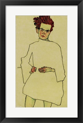 Framed Selfportrait With Shirt, 1910 Print