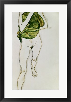 Framed Striding Torso In Green Shirt, 1913 Print