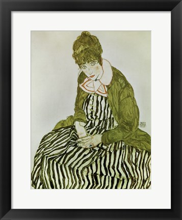 Framed Edith Schiele Seated, 1915 Print