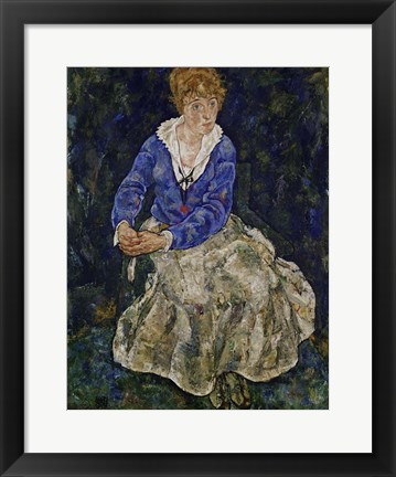 Framed Portrait of Edith Schiele Print