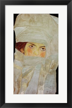 Framed Artist&#39;S Sister Melanie With Silver-Colored Scarves, 1908 Print