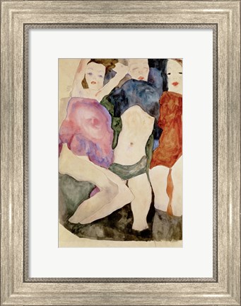 Framed Three Girls, 1911 Print