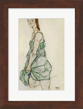 Framed Standing Woman In Green Shirt, 1914 Print