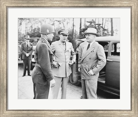 Framed Harry Truman with General Eisenhower and Hickey Print