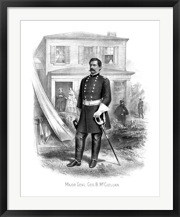 Framed General George McClellan Print