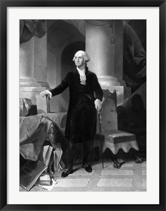 Framed Vintage President George Washington Print