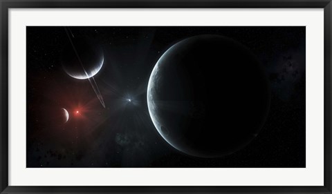 Framed Binary Star System Print