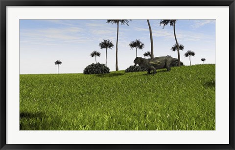 Framed Lystrosaurus in a Grassy Field Print