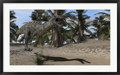 Framed Suchomimus Hunting Print