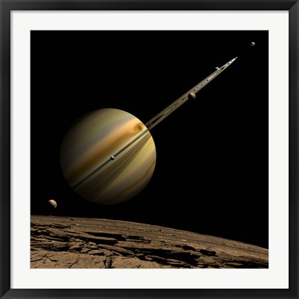 Framed Ringed Gas Planet Print