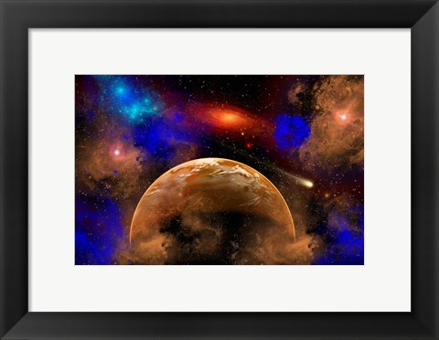 Framed Colorful Star System Print