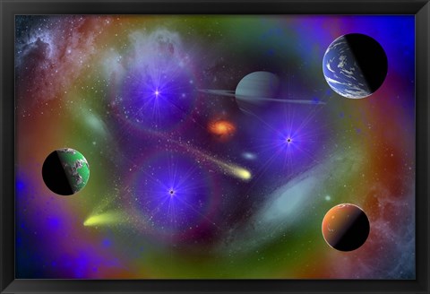 Framed Conceptual Image of Outer Space Print