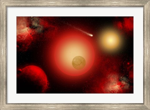 Framed Distant Ninary Star System Print