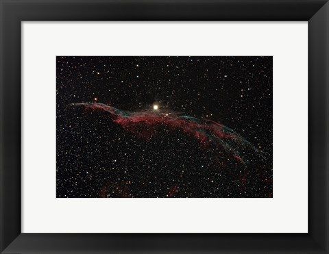 Framed NGC 6960, The Western Veil Nebula Print