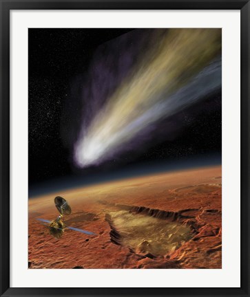 Framed 2014 Comet over Aromatum, Mars Print