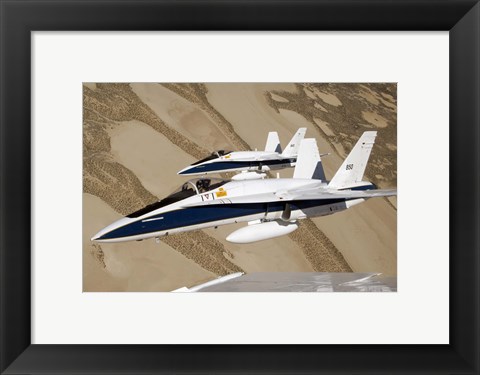 Framed Two Dryden F/A-18s Print