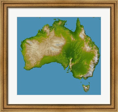 Framed Continent of Australia Print