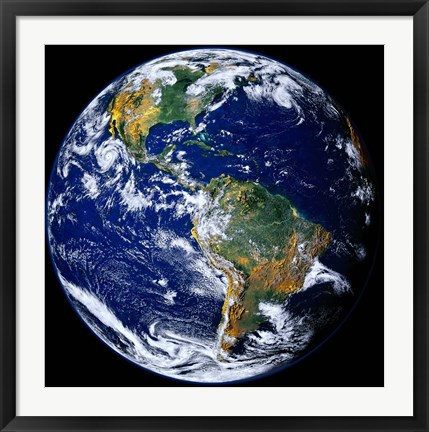 Framed Full Earth Showing The Americas Print