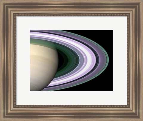 Framed Saturn&#39;s Rings Print