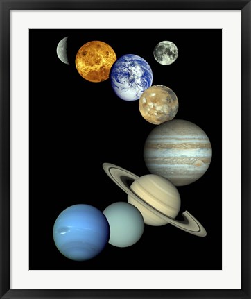 Framed Solar System Montage Print