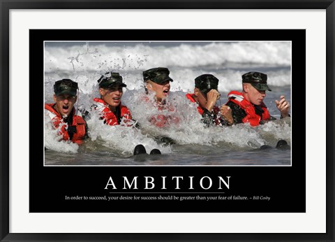 Framed Ambition: Inspirational Quote and Motivational Poster Print