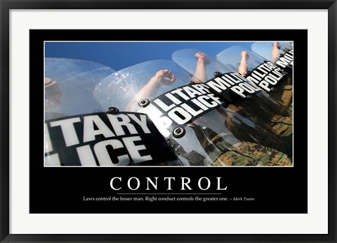 Framed Control: Inspirational Quote and Motivational Poster Print