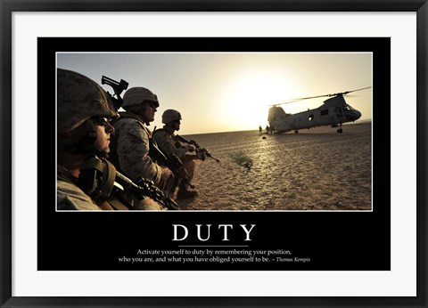 Framed Duty: Inspirational Quote and Motivational Poster Print