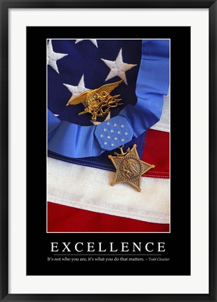 Framed Excellence: Inspirational Quote and Motivational Poster Print