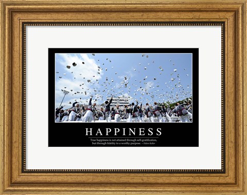 Framed Happiness: Inspirational Quote and Motivational Poster Print