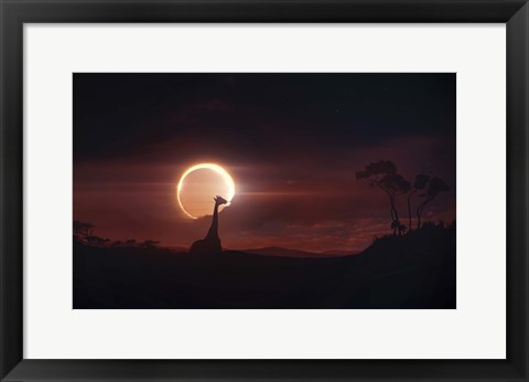 Framed Solar Eclipse over Africa Print