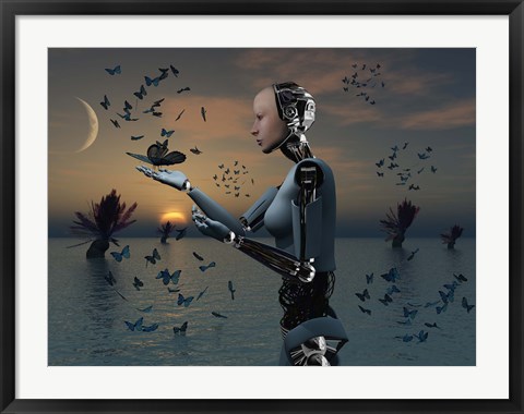 Framed Android and a Butterfly Print