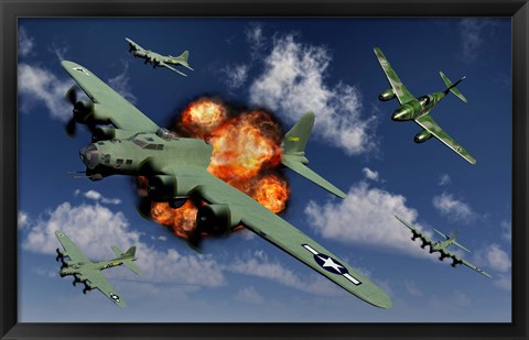 Framed German Me 262 Jetfighter Print