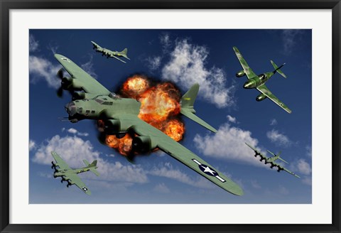 Framed German Me 262 Jetfighter Print