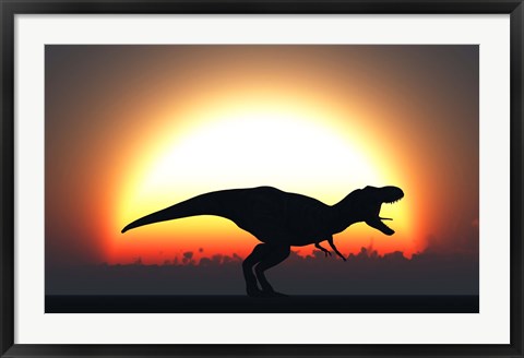 Framed T Rex Silhouett Print