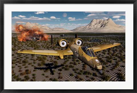 Framed American A-10 Thunderbolt Print