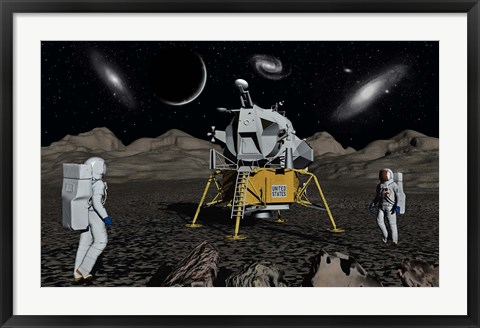 Framed American Apollo Astronauts Print