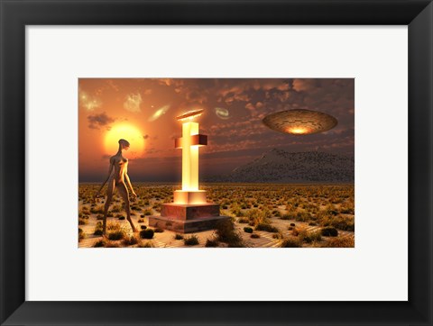 Framed Alien in Roswell, New Mexico Print