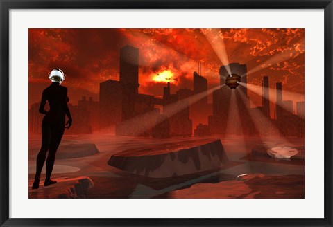 Framed Futuristic City Print