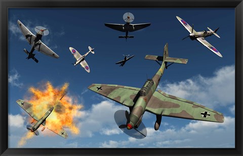 Framed German Ju 87 Stuka Dive Bombers Print