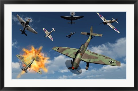 Framed German Ju 87 Stuka Dive Bombers Print