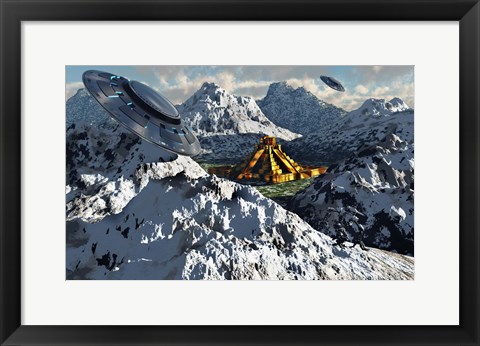 Framed South American City of El Dorado in Winter Print