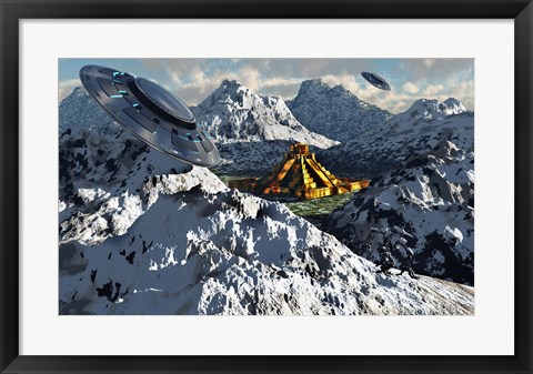 Framed South American City of El Dorado in Winter Print