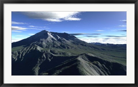 Framed Terragen Render of Mt St Helens Print