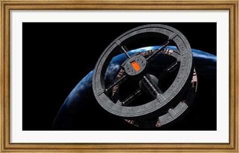 Framed Space Station 5 in Earth Orbit Print