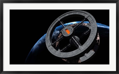 Framed Space Station 5 in Earth Orbit Print