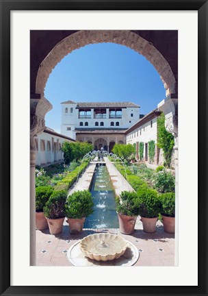 Framed Palacio del Generalife, Alhambra, Granada, Andalucia, Spain Print