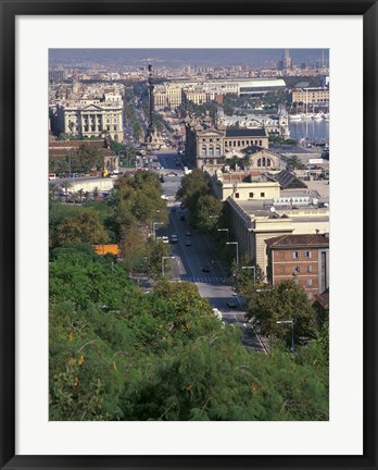 Framed City View, Barcelona, Spain Print