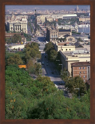 Framed City View, Barcelona, Spain Print